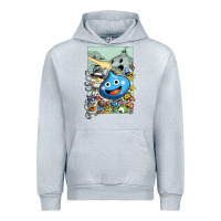 Heather Grey dragon quest slime print Urban Hoodie - lanVoArt