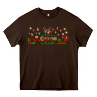 Chocolate Brown just a girl who loves christmas libbey glass Heavy Core Tee - BundleAndBundleShop