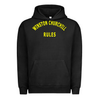 Pigment Black Trending Winston Churchill Rules Urban Hoodie - lanVoArt