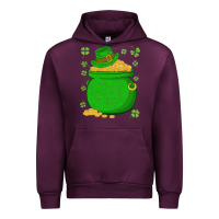 Mauve Wine ireland leprechaun hat pot of gold irish st patricks day Urban Hoodie - lanVoArt