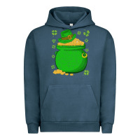Pigment Midnight Navy ireland leprechaun hat pot of gold irish st patricks day Urban Hoodie - lanVoArt