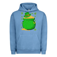 Pigment Pebble Blue ireland leprechaun hat pot of gold irish st patricks day Urban Hoodie - lanVoArt