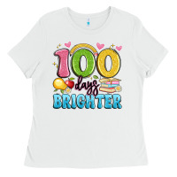 White 100 days brighter Ladies Tee - Artiststas