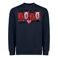 Navy Xoxo Love Heavyweight Sweatshirt - FaDigitalArtStudio