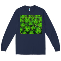 Navy shamrock and plaid Long Sleeve Tee - RanaPortraitStore
