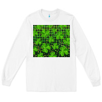 White shamrock and plaid Long Sleeve Tee - RanaPortraitStore