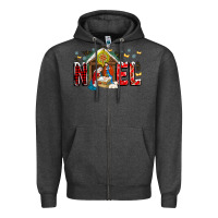 Charcoal Heather Noel Zipper Hoodie - CowhideDigitalArt