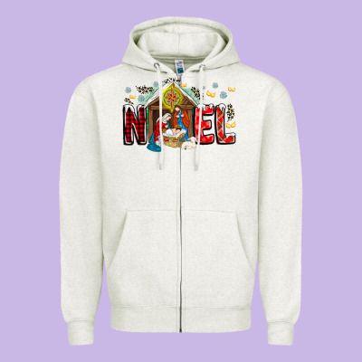 Noel Zipper Hoodie Designed By Cowhidedigitalart