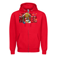 Red Noel Zipper Hoodie - CowhideDigitalArt