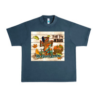 Midnight Navy fall for jesus he never leaves Urban Heavy Tee - TumblerDesignByShophia