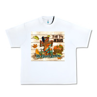 White fall for jesus he never leaves Urban Heavy Tee - TumblerDesignByShophia