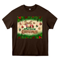 Chocolate Brown just a girl who loves christmas tumbler Heavy Core Tee - BundleAndBundleShop