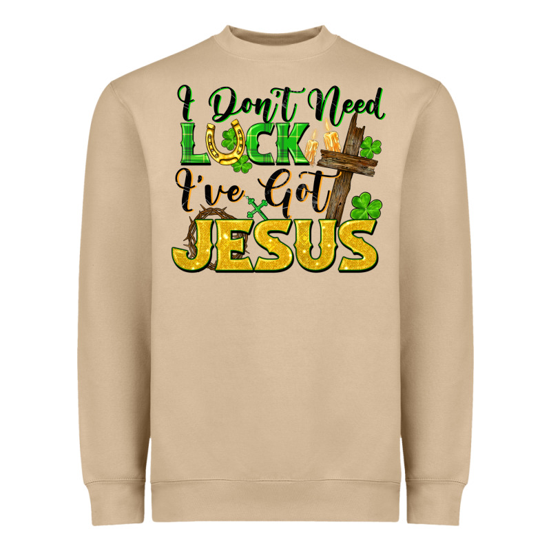 I Don't Need Luck I've Got Jesus Heavyweight Sweatshirt by FaDigitalArtStudio | Teevron