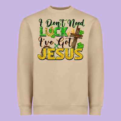 I Don't Need Luck I've Got Jesus Heavyweight Sweatshirt Designed By Fadigitalartstudio