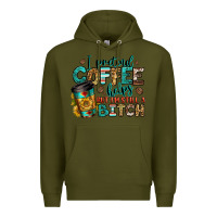 Army Green i pretend coffee helps but i'm still a bitch Premium Hoodie - Jasminsmagicworld