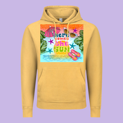 Here Comes The Sun Vintage Hoodie Designed By Tumblerdesignbyshophia