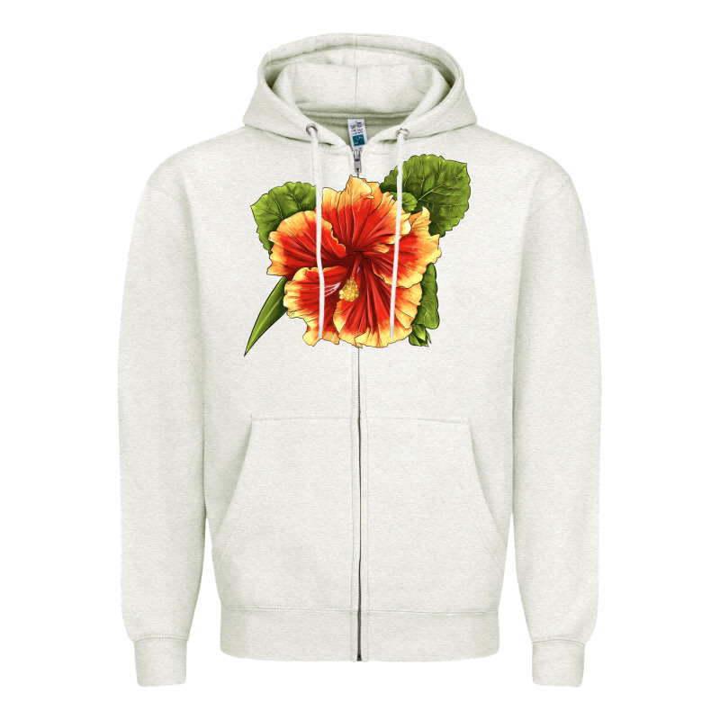 Hawaiian Hibiscus Flower Illustrations Zipper Hoodie by LillyAllenDesigns | Teevron