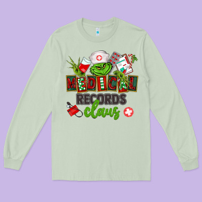 Medical Records Claus Long Sleeve Tee Designed By Cowgirlartshop