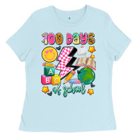 Baby Blue 100 days of school Ladies Tee - Artiststas