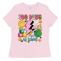 Bubblegum Pink 100 days of school Ladies Tee - Artiststas