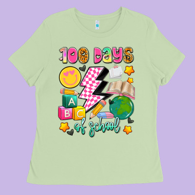 100 Days Of School Ladies Tee Designed By Artiststas