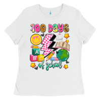 White 100 days of school Ladies Tee - Artiststas