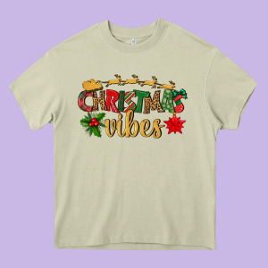 Christmas Vibes Heavy Core Tee Designed By Bundleandbundleshop