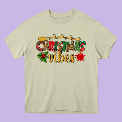 Christmas Vibes Heavy Core Tee Designed By Bundleandbundleshop