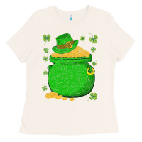 Ireland Leprechaun Hat Pot Of Gold Irish St Patricks Day Ladies Tee | Teevron