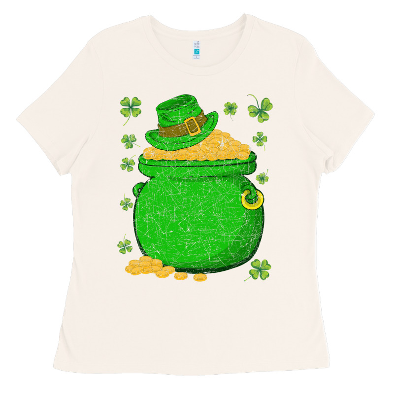 Ireland Leprechaun Hat Pot Of Gold Irish St Patricks Day Ladies Tee by lanVoArt | Teevron