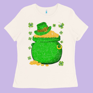 Ireland Leprechaun Hat Pot Of Gold Irish St Patricks Day Ladies Tee Designed By Lanvoart