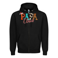 Black Papa Claus Zipper Hoodie - CowhideDigitalArt