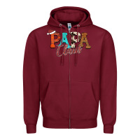 Burgundy Papa Claus Zipper Hoodie - CowhideDigitalArt