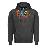 Charcoal Heather Papa Claus Zipper Hoodie - CowhideDigitalArt