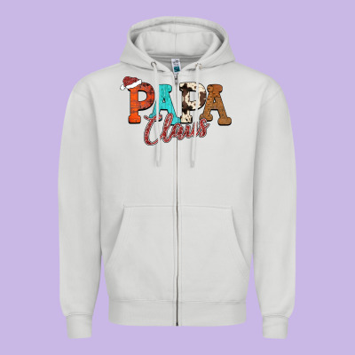 Papa Claus Zipper Hoodie Designed By Cowhidedigitalart