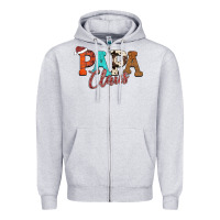 Heather Grey Papa Claus Zipper Hoodie - CowhideDigitalArt