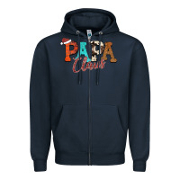 Navy Papa Claus Zipper Hoodie - CowhideDigitalArt