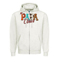 Oatmeal Heather Papa Claus Zipper Hoodie - CowhideDigitalArt