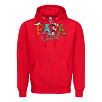 Red Papa Claus Zipper Hoodie - CowhideDigitalArt