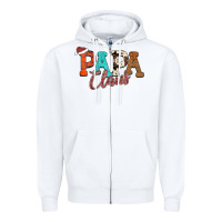White Papa Claus Zipper Hoodie - CowhideDigitalArt