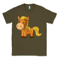 Army Green cute horse Classic Tee - texasbilliewilder