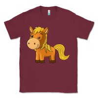 Burgundy cute horse Classic Tee - texasbilliewilder