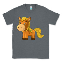 Charcoal Heather cute horse Classic Tee - texasbilliewilder