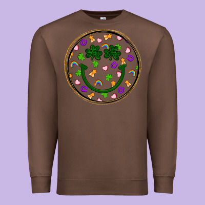 St Patrick S Day Smiley Face Premium Sweatshirt Designed By Artiststas