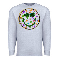 Heather Grey st patrick s day smiley face Premium Sweatshirt - Artiststas