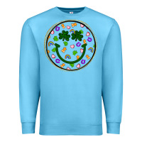 Ocean Blue st patrick s day smiley face Premium Sweatshirt - Artiststas