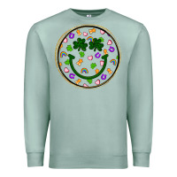 Seafoam st patrick s day smiley face Premium Sweatshirt - Artiststas