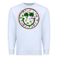 White st patrick s day smiley face Premium Sweatshirt - Artiststas