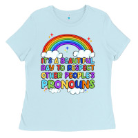 Baby Blue it's a beautiful day to respect other people's pro Ladies Tee - Artiststas