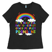 Black it's a beautiful day to respect other people's pro Ladies Tee - Artiststas